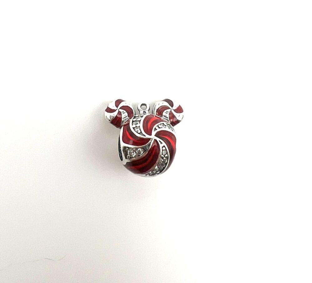 New Peppermint Mickey Ornament Bead Charm for European Bracelet